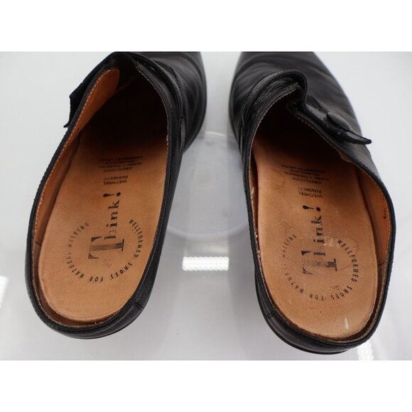 Think! Black Leather Mules Comfort Slip On Clog Shoe Womens 40 9 Comfort - Picture 7 of 12